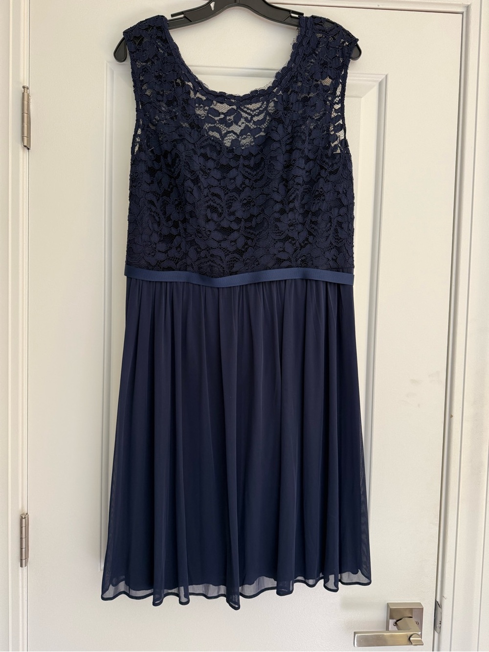 David's Bridal Blue Bridesmaid Dress